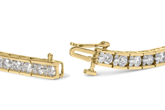 4 Ct. T.W. Channel-Set Round Diamond Tennis Bracelet in 10K Yellow Gold, photo 2