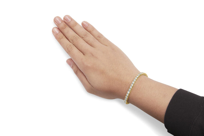 4 Ct. T.W. Channel-Set Round Diamond Tennis Bracelet in 10K Yellow Gold, photo 3