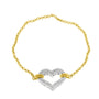 Pulsera con dije de corazón incrustado con diamantes de 1/4 ct. p.t. en oro de dos tonos de 10K, foto 4