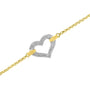 Pulsera con dije de corazón incrustado con diamantes de 1/4 ct. p.t. en oro de dos tonos de 10K, foto 6