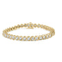 Pulsera de eslabones en espiral con diamantes redondos de 3 ct. p.t. en oro amarillo de 10K, foto 1