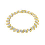 Pulsera de eslabones florales con diamantes redondos de 4 ct. p.t. en oro amarillo de 10K, foto 2