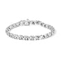 Pulsera tenis de diamantes y eslabones en X alternados con diamantes de 1 1/2 ct. p.t. en oro blanco de 10K, foto 1