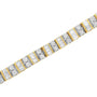 Pulsera tenis alterna de bisel y de garras con diamantes baguette y redondos de 4 ct. p.t. en oro amarillo de 10K, foto 5