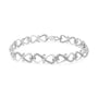 Pulsera de eslabones infinito de doble corazón con diamantes redondos de 1/3 ct. p.t. en plata de ley, foto 1