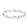 Pulsera de eslabones infinito de doble corazón con diamantes redondos de 1/3 ct. p.t. en plata de ley, foto 2