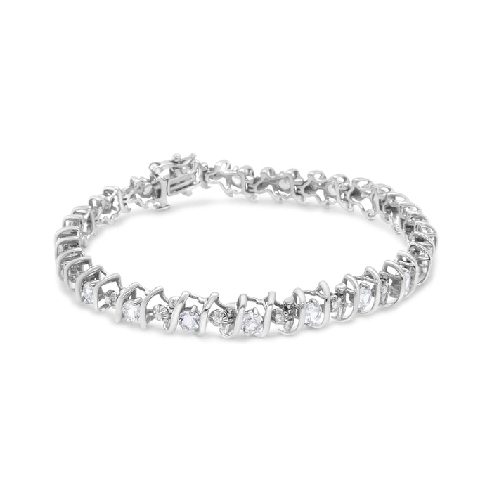 1/6 Ct. T.W. Lab-Grown Birthstone and Round Diamond Tennis Bracelet in Sterling Silver, photo 35
