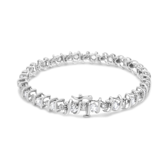 1/6 Ct. T.W. Lab-Grown Birthstone and Round Diamond Tennis Bracelet in Sterling Silver, photo 46