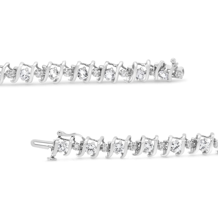 1/6 Ct. T.W. Lab-Grown Birthstone and Round Diamond Tennis Bracelet in Sterling Silver, photo 55
