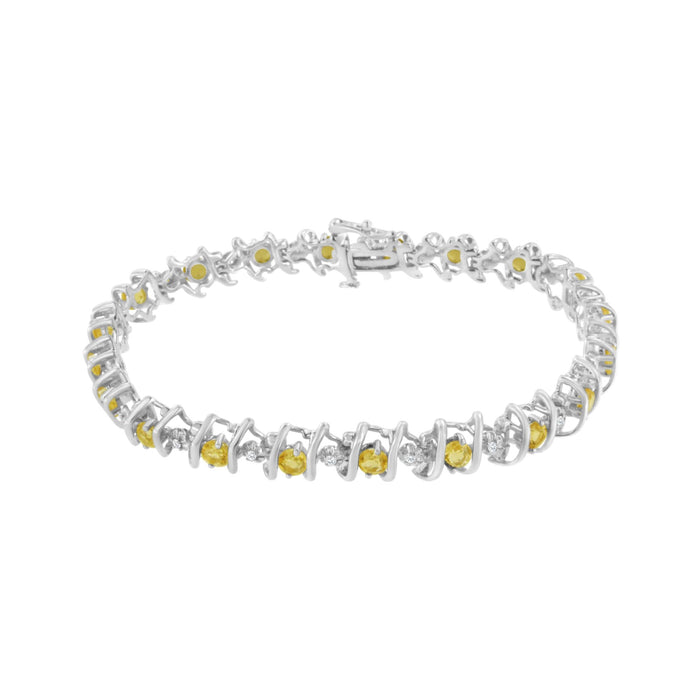 1/6 Ct. T.W. Lab-Grown Birthstone and Round Diamond Tennis Bracelet in Sterling Silver, photo 18