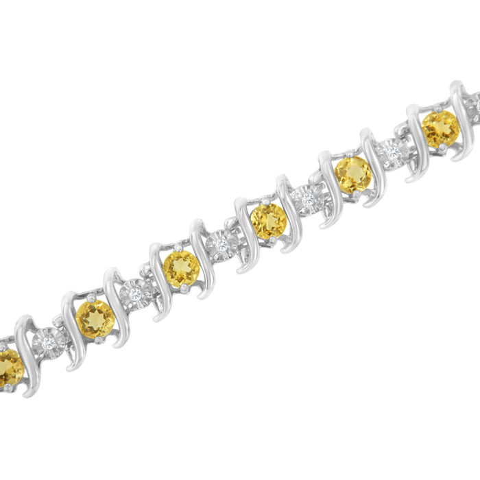 1/6 Ct. T.W. Lab-Grown Birthstone and Round Diamond Tennis Bracelet in Sterling Silver, photo 50