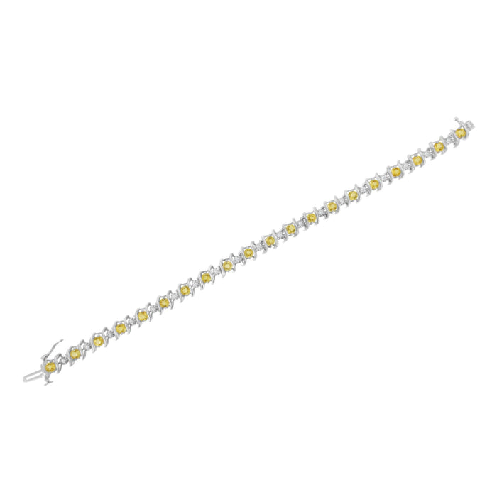 1/6 Ct. T.W. Lab-Grown Birthstone and Round Diamond Tennis Bracelet in Sterling Silver, photo 59
