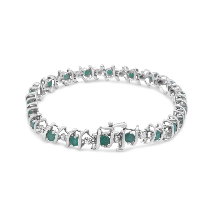 1/6 Ct. T.W. Lab-Grown Birthstone and Round Diamond Tennis Bracelet in Sterling Silver, photo 12