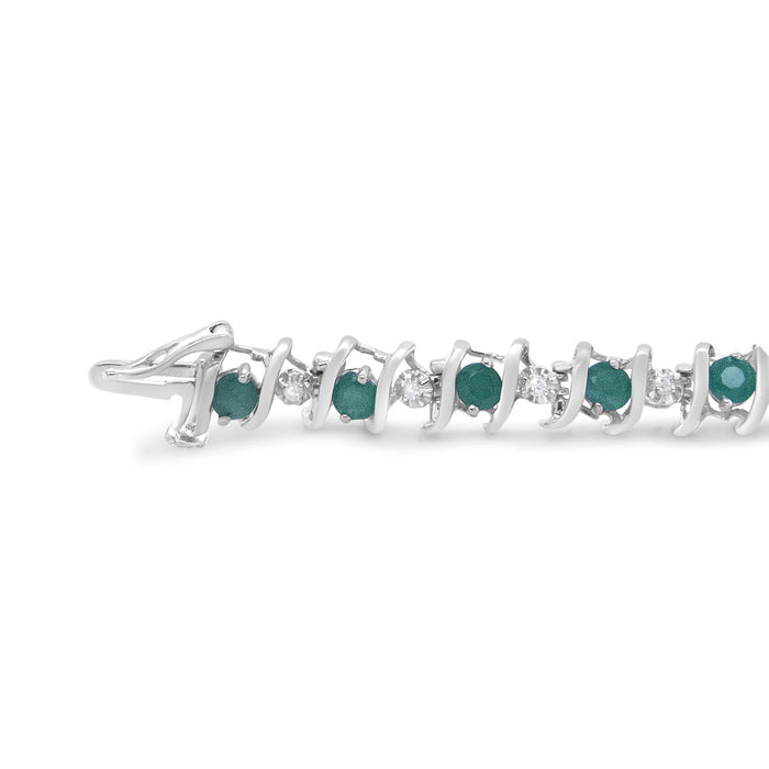 1/6 Ct. T.W. Lab-Grown Birthstone and Round Diamond Tennis Bracelet in Sterling Silver, photo 34