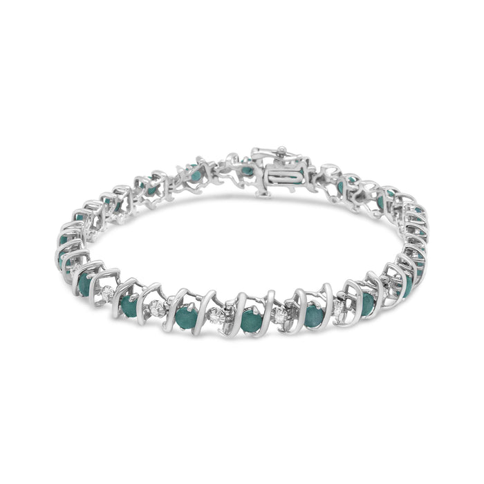 1/6 Ct. T.W. Lab-Grown Birthstone and Round Diamond Tennis Bracelet in Sterling Silver, photo 45
