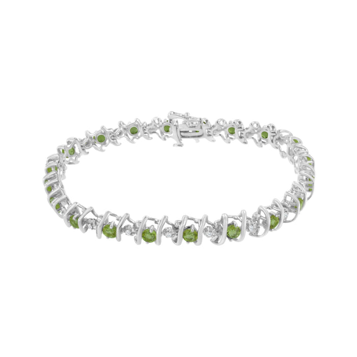 1/6 Ct. T.W. Lab-Grown Birthstone and Round Diamond Tennis Bracelet in Sterling Silver, photo 20