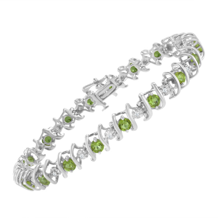 1/6 Ct. T.W. Lab-Grown Birthstone and Round Diamond Tennis Bracelet in Sterling Silver, photo 42