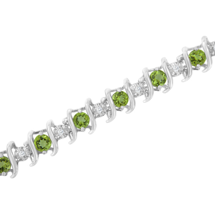1/6 Ct. T.W. Lab-Grown Birthstone and Round Diamond Tennis Bracelet in Sterling Silver, photo 52