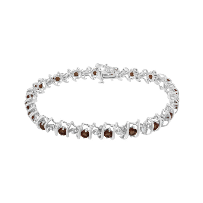 1/6 Ct. T.W. Lab-Grown Birthstone and Round Diamond Tennis Bracelet in Sterling Silver, photo 15