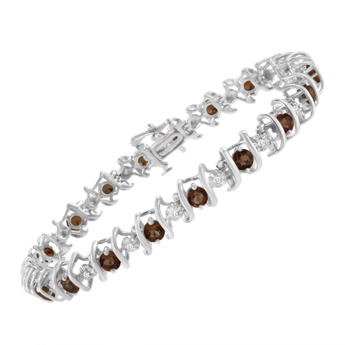 1/6 Ct. T.W. Lab-Grown Birthstone and Round Diamond Tennis Bracelet in Sterling Silver, photo 37