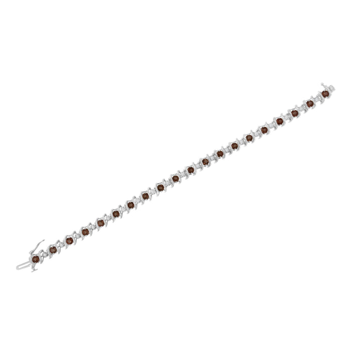 1/6 Ct. T.W. Lab-Grown Birthstone and Round Diamond Tennis Bracelet in Sterling Silver, photo 56
