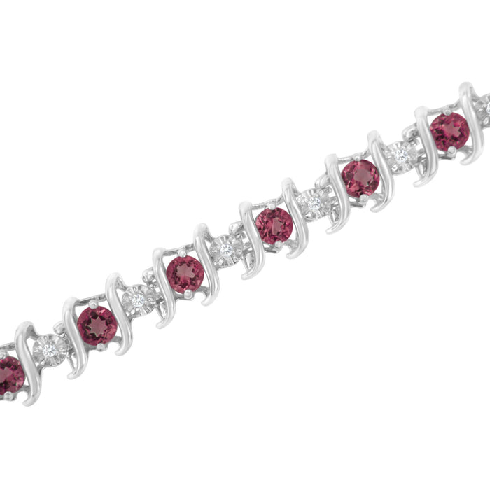 1/6 Ct. T.W. Lab-Grown Birthstone and Round Diamond Tennis Bracelet in Sterling Silver, photo 51