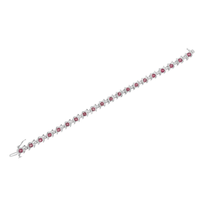 1/6 Ct. T.W. Lab-Grown Birthstone and Round Diamond Tennis Bracelet in Sterling Silver, photo 60