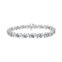 1/6 Ct. T.W. Lab-Grown Birthstone and Round Diamond Tennis Bracelet in Sterling Silver, photo 6