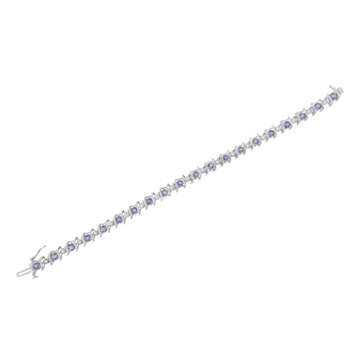1/6 Ct. T.W. Lab-Grown Birthstone and Round Diamond Tennis Bracelet in Sterling Silver, photo 58