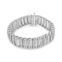 Pulsera tenis de 7 hileras en chevrón con eslabones curvos en S y diamantes de 8 1/2 ct. p.t. en plata de ley, color I-J, claridad I1-I2, 7.25 pulg., foto 5