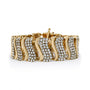 Pulsera de eslabones de onda chevrón con diamantes de 15 ct. p.t. en oro de 14K, foto 1