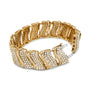 Pulsera de eslabones de onda chevrón con diamantes de 15 ct. p.t. en oro de 14K, foto 5