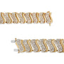 Pulsera de eslabones de onda chevrón con diamantes de 15 ct. p.t. en oro de 14K, foto 6