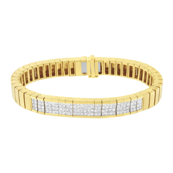 3 5/8 Ct. T.W. Invisible-Set Princess-Cut Diamond ID Tennis Bracelet in 14K Yellow Gold, photo 2