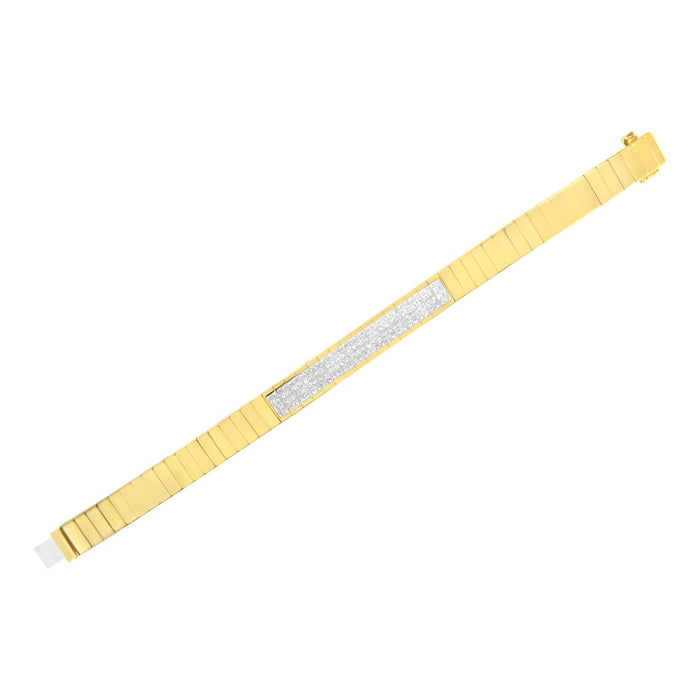 Pulsera tenis ID con diamantes talla princesa invisibles de 3 5/8 ct. p.t. en oro amarillo de 14K, color I-J, claridad SI1-SI2, 7 pulg., foto 6