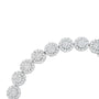 Pulsera tenis de eslabones en racimo redondo con diamantes talla brillante de 3 3/4 ct. p.t. en oro blanco de 14K, foto 2