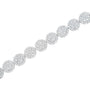Pulsera tenis de eslabones en racimo redondo con diamantes talla brillante de 3 3/4 ct. p.t. en oro blanco de 14K, foto 4