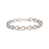Pulsera de eslabones de bucle infinito y espiral con diamantes de 1/4 ct. p.t. en oro rosa y blanco de 10K