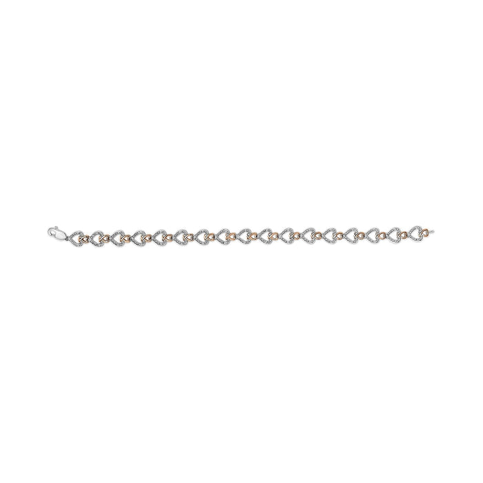 1/4 Ct. T.W. Diamond Infinity Loop and Swirl Link Bracelet in 10K Rose and White Gold, photo 4