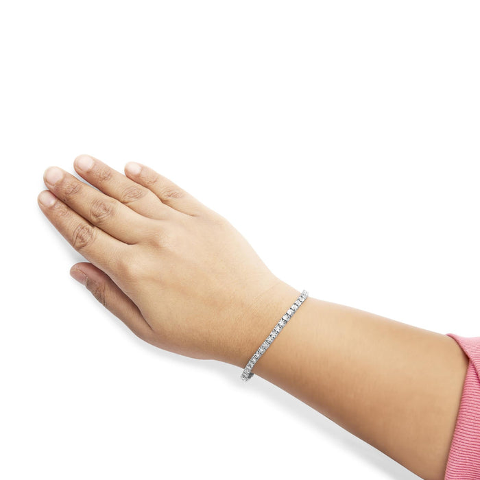 Lab-Grown Diamond Illusion-Set Miracle Plate Tennis Bracelet in Sterling Silver, photo 3