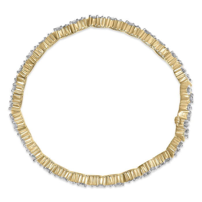 Pulsera con diamantes redondos de 4 ct. p.t. en oro amarillo de 14K, foto 4