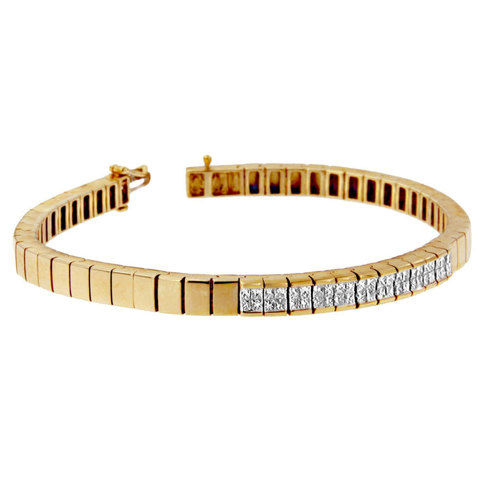 1 Ct. T.W. Princess-Cut Diamond Banded Bracelet in 14K Yellow Gold, photo 2