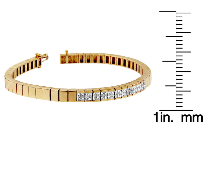 1 Ct. T.W. Princess-Cut Diamond Banded Bracelet in 14K Yellow Gold, photo 5