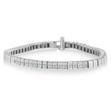 Pulsera con diamantes talla princesa de 1 ct. p.t. en oro blanco de 14K