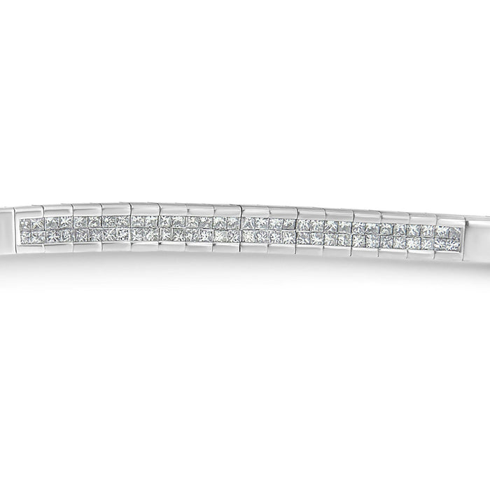 Pulsera con diamantes talla princesa de 1 ct. p.t. en oro blanco de 14K, foto 2