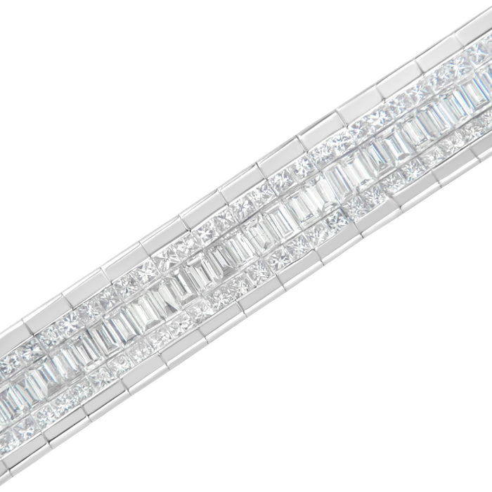 Pulsera tenis de eternidad en línea con diamantes princesa y baguette de 7 7/8 ct. p.t. en oro blanco de 14K, color G-H, claridad SI1-SI2, 7 pulg., foto 5