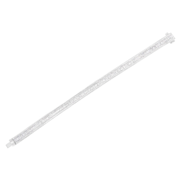 Pulsera tenis de eternidad en línea con diamantes princesa y baguette de 7 7/8 ct. p.t. en oro blanco de 14K, color G-H, claridad SI1-SI2, 7 pulg., foto 6