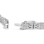 Pulsera con diamantes blancos y azules talla princesa de 3 ct. p.t. en oro blanco de 14K, foto 2