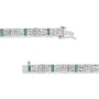 Pulsera con diamantes blancos y azules talla princesa de 3 ct. p.t. en oro blanco de 14K, foto 5