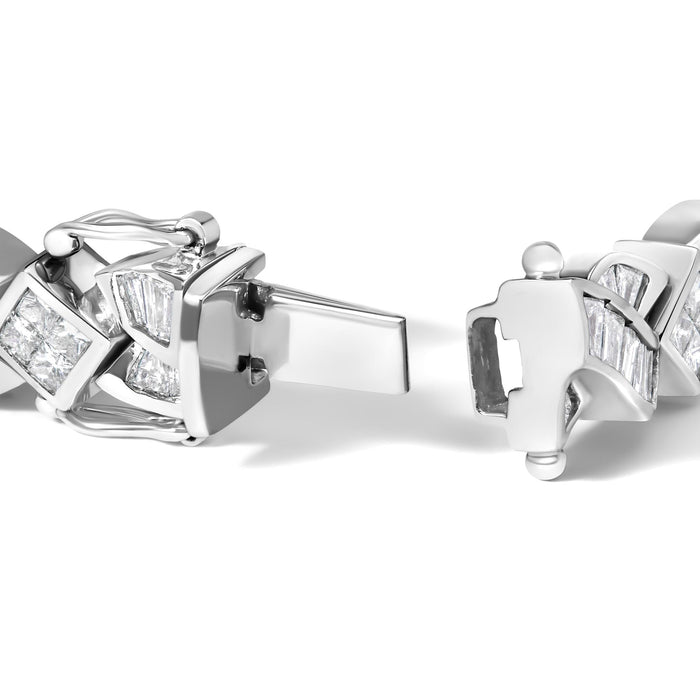 8 1/5 Ct. T.W. Diamond Geometric Twisted Link Bracelet in 14K White Gold, photo 2